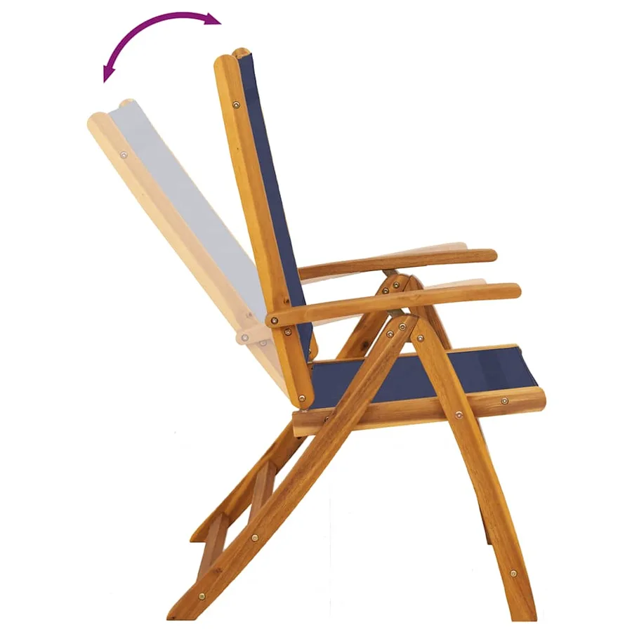 Ensemble à Manger de jardin 7pcs bois d'acacia solide textilène - 9