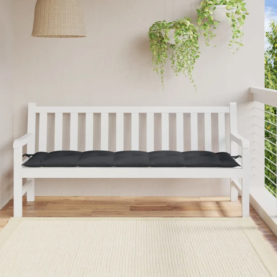 Coussin de banc de jardin anthracite mélangé 180x50x7 cm tissu - 3