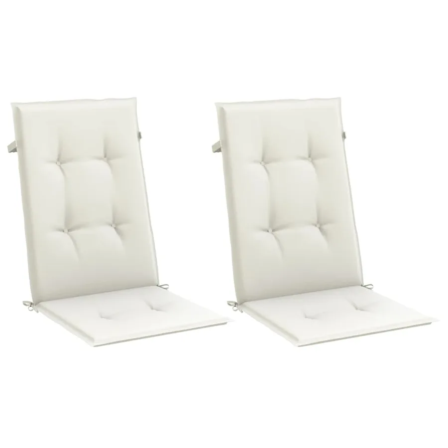 Coussins de chaise à dossier haut lot de 2 crème mélangé tissu - 4