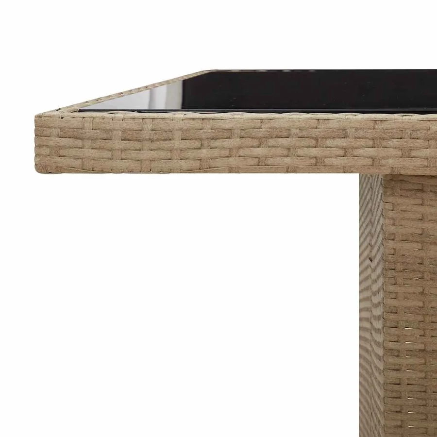 Ensemble de bistro de jardin 11 pcs coussins beige poly rotin - 7