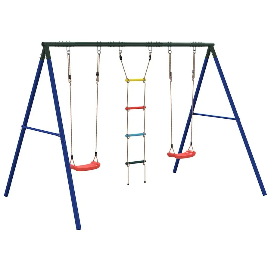 Ensemble de balançoire d'extérieur avec balançoires et échelle - 5