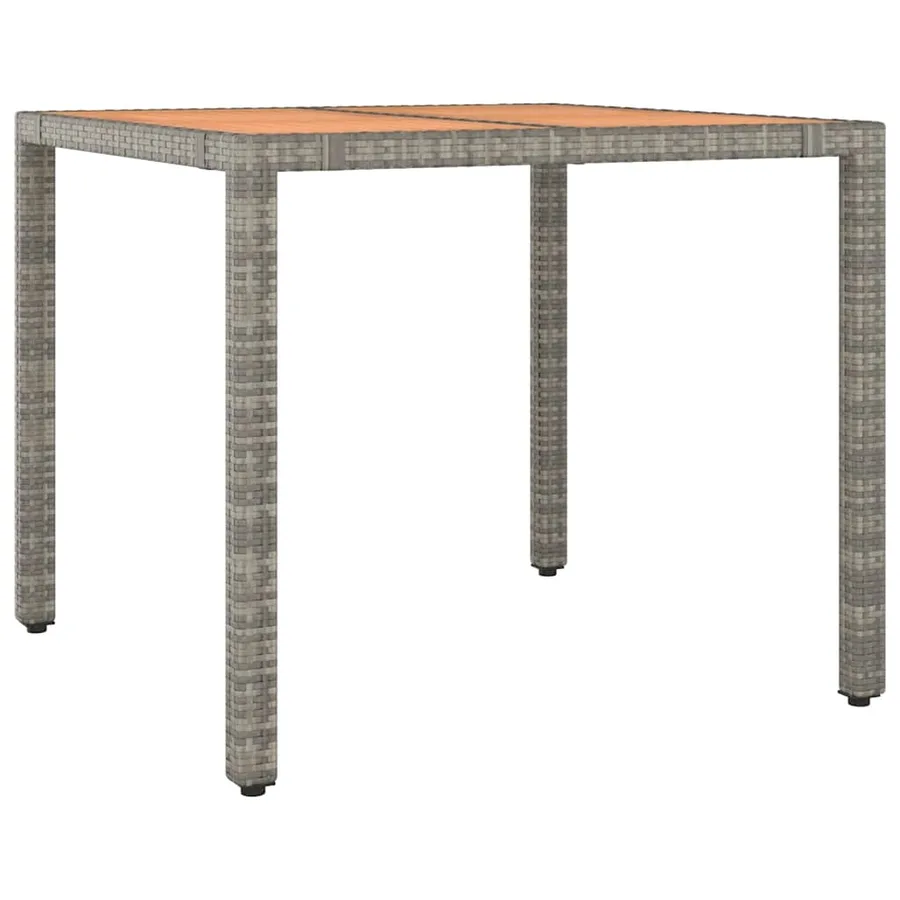 Ensemble de bistro de jardin 5 pcs coussins gris poly rotin - 3