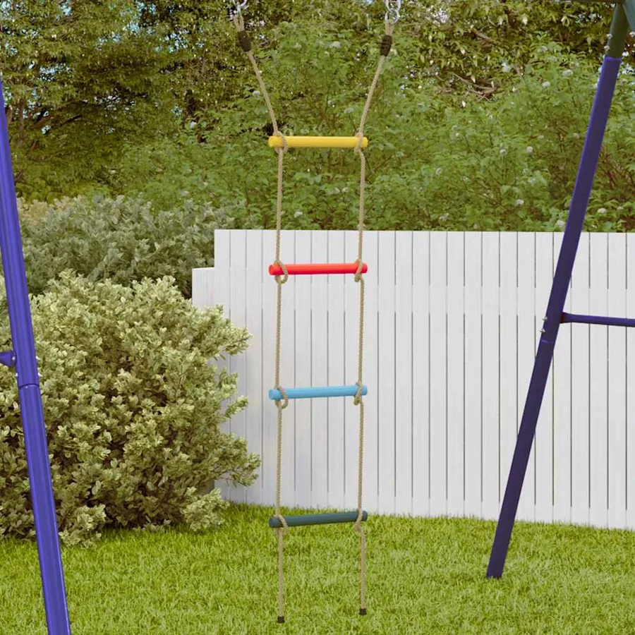 Échelle de corde pour enfants avec 4 échelons multicolore