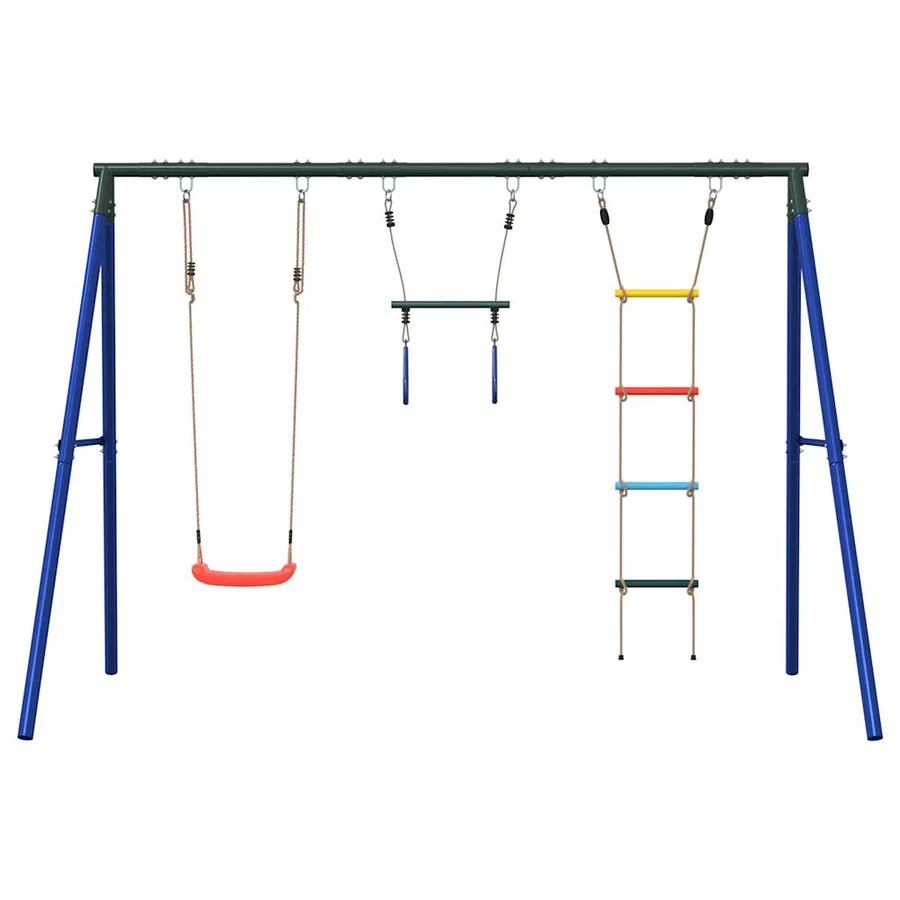 Jeu de balançoire extérieur avec balançoire trapèze et échelle - 3