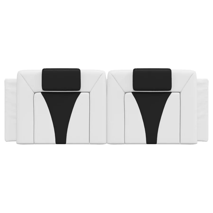 Coussin de tête de lit Viana blanc et noir 140 cm similicuir - 5