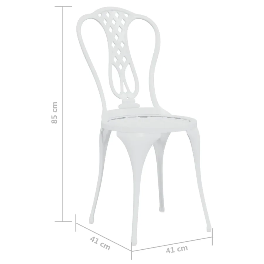 Ensemble de bistro 3 pcs Aluminium coulé Blanc - 10