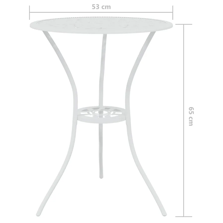 Ensemble de bistro 3 pcs Aluminium coulé Blanc - 9