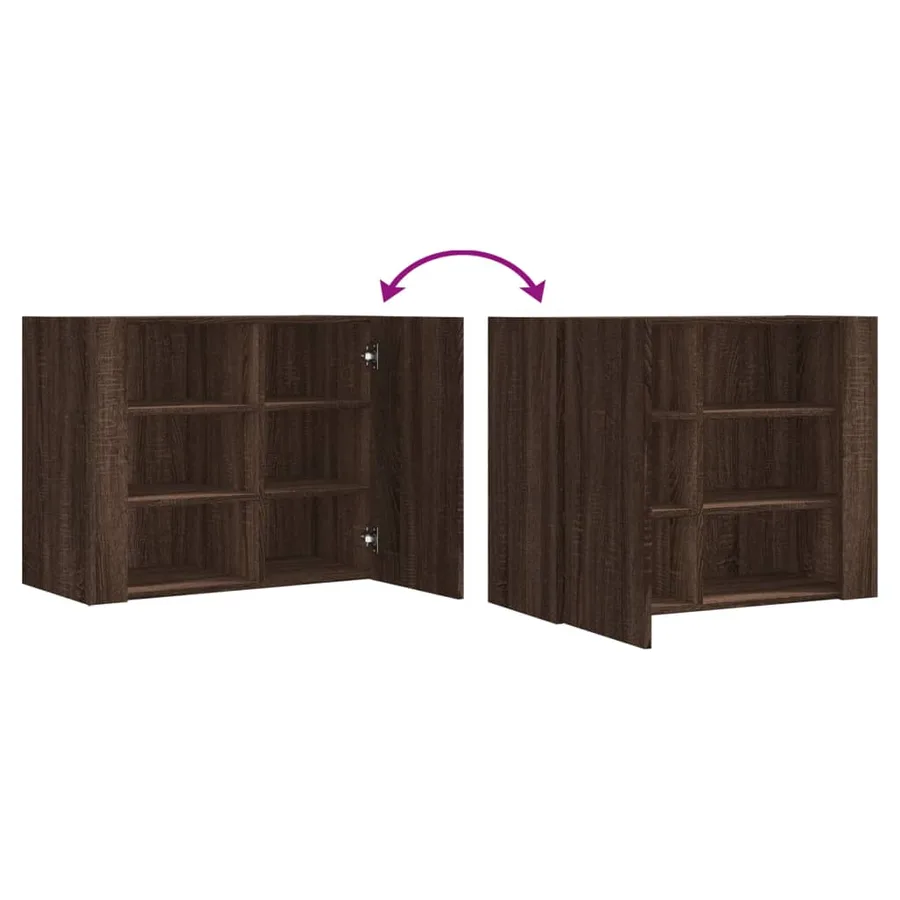 Armoire murale chêne marron 75x35x60 cm bois d'ingénierie - 8
