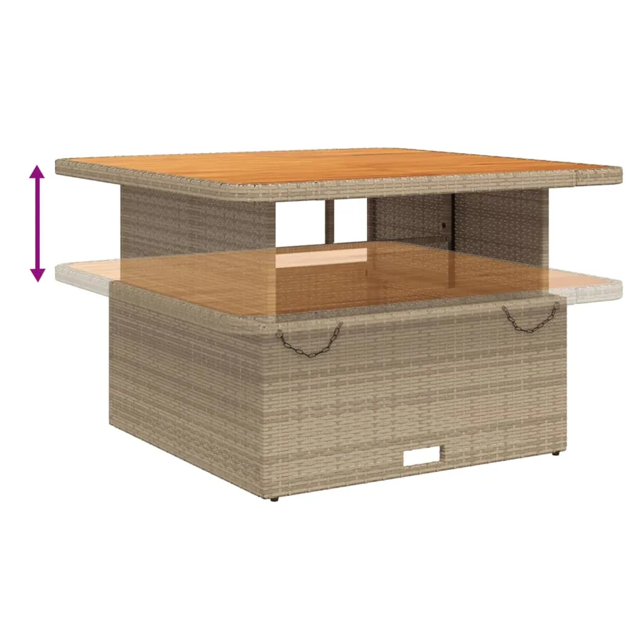 Ensemble à manger de jardin avec coussins 5pcs Beige poly rotin - 7