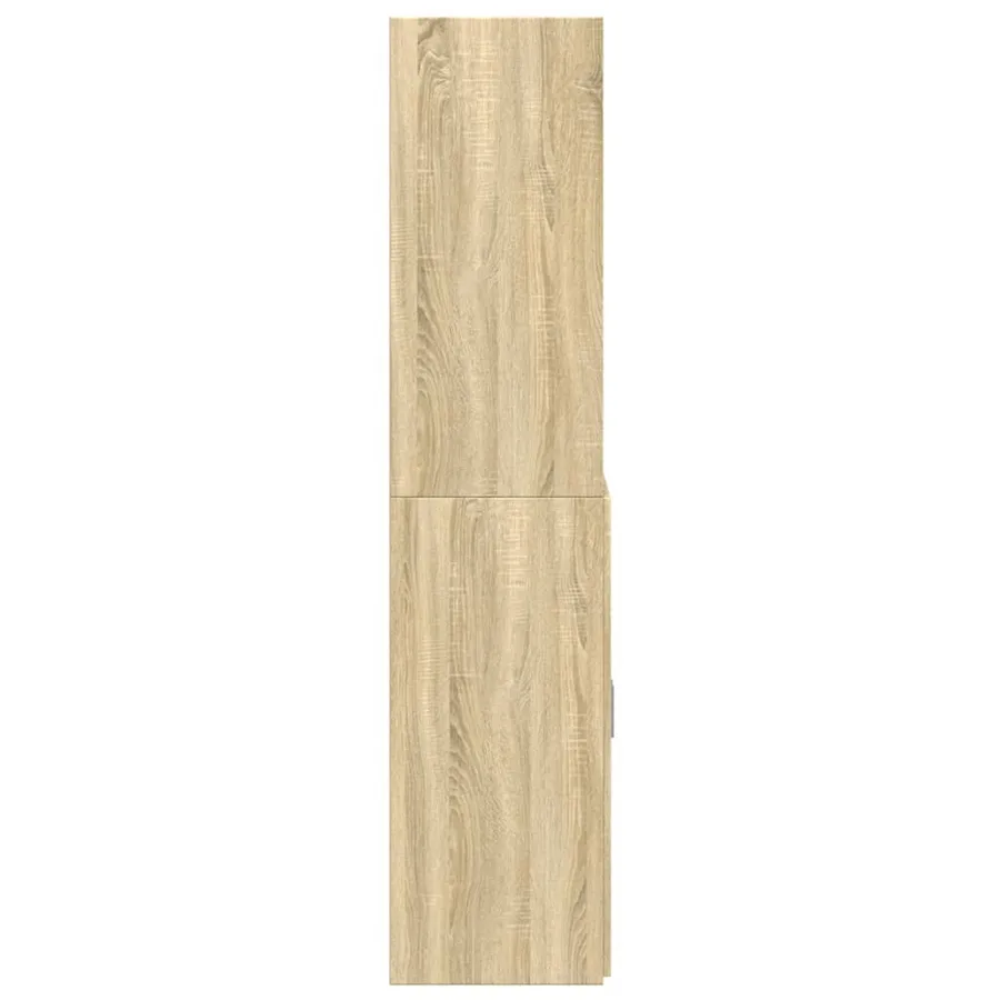 Buffet haut chêne sonoma 80x42,5x185 cm bois d'ingénierie - 5