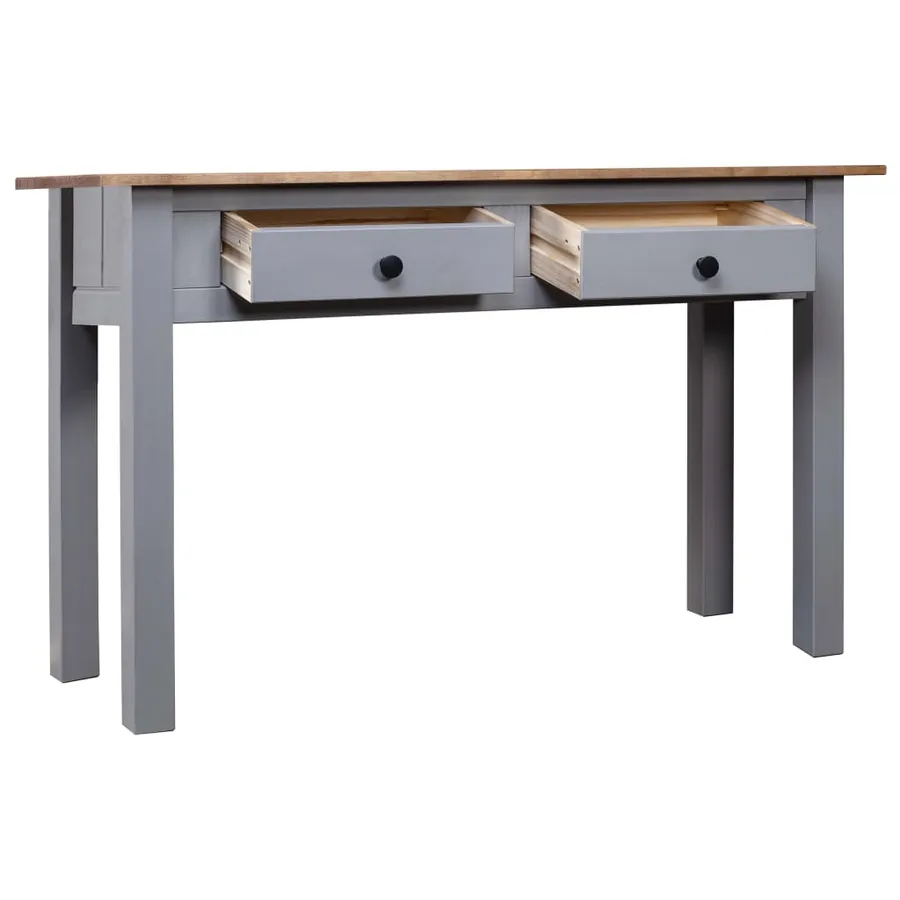 Table console Gris 110x40x72 cm Pin solide Gamme Panama - 3