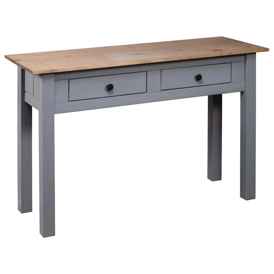 Table console Gris 110x40x72 cm Pin solide Gamme Panama - 4