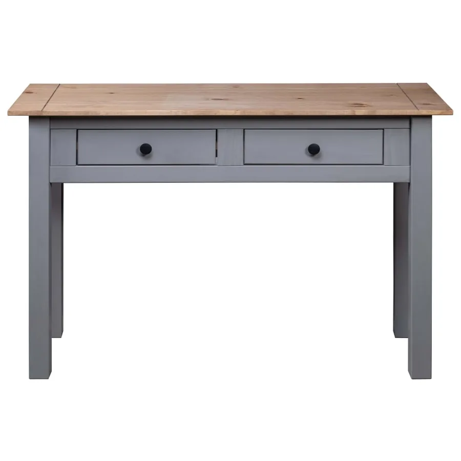 Table console Gris 110x40x72 cm Pin solide Gamme Panama - 5