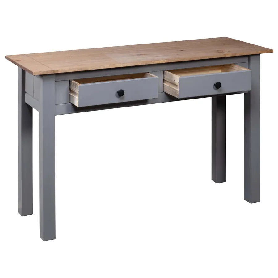 Table console Gris 110x40x72 cm Pin solide Gamme Panama - 6