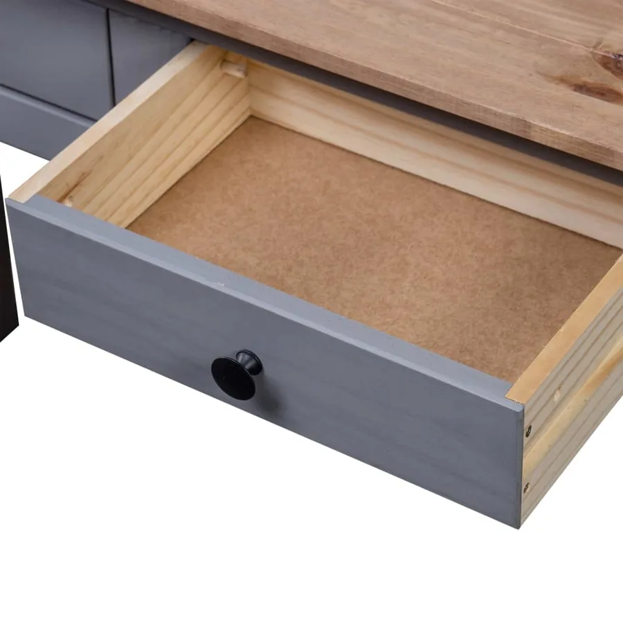 Table console Gris 110x40x72 cm Pin solide Gamme Panama - 8