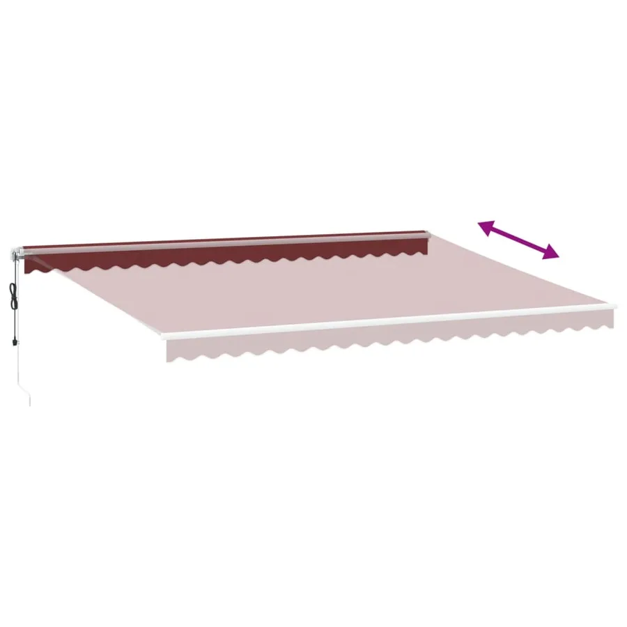 Auvent rétractable automatique bordeaux 500x350 cm - 5