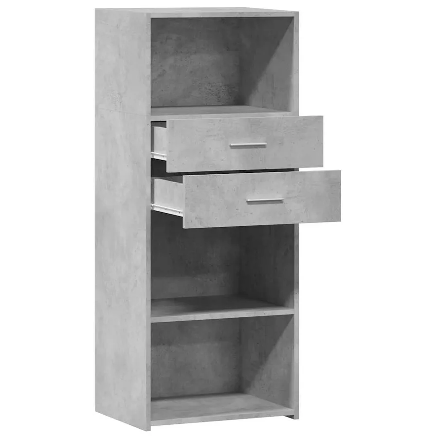 Buffet haut gris béton 50x42,5x124 cm bois d'ingénierie - 7
