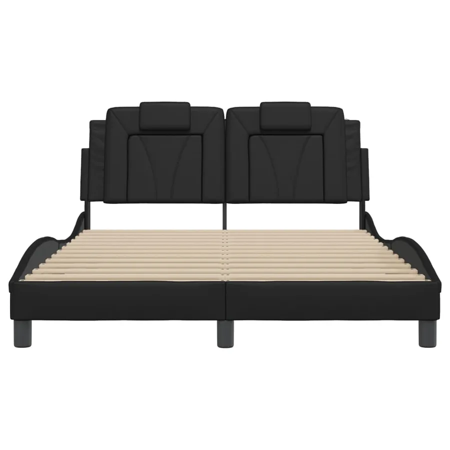 Cadre de lit Viana avec LED sans matelas noir 140x200 cm - 6