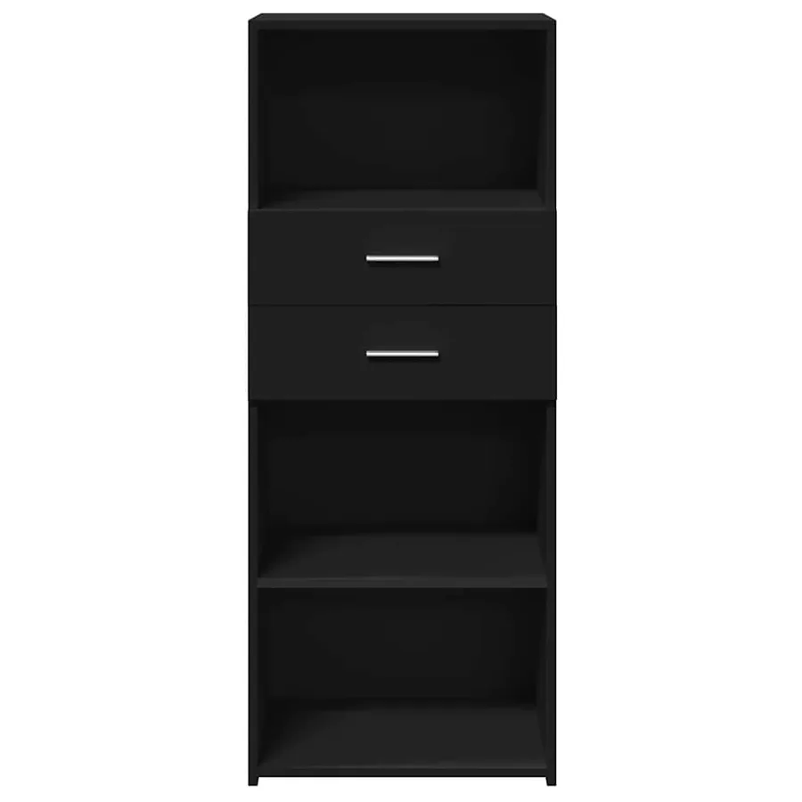 Buffet haut noir 50x42,5x124 cm bois d'ingénierie - 4
