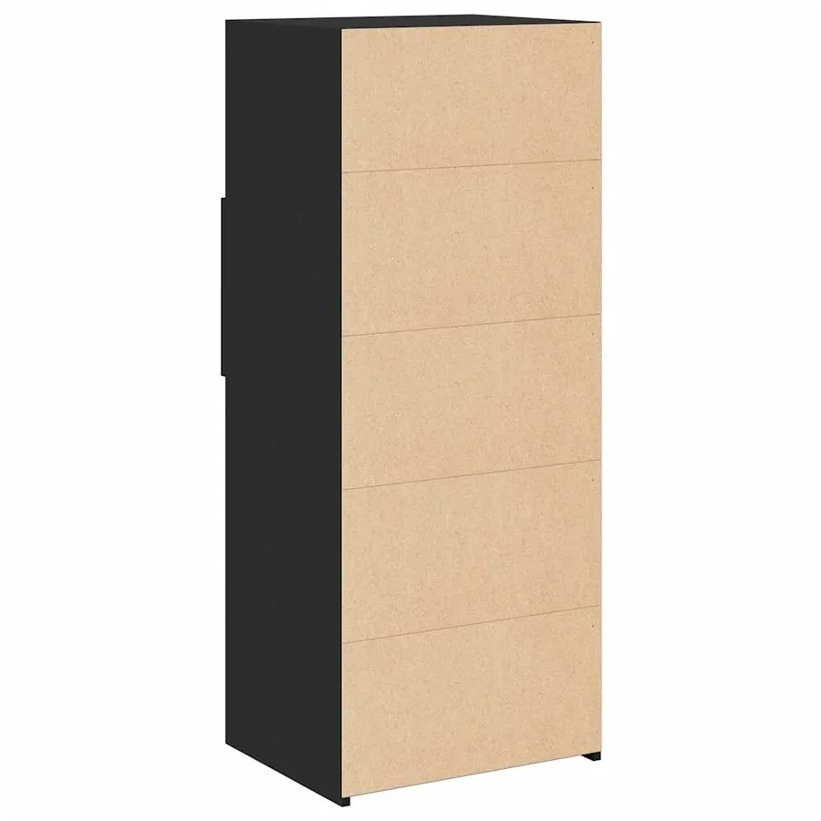 Buffet haut noir 50x42,5x124 cm bois d'ingénierie - 6