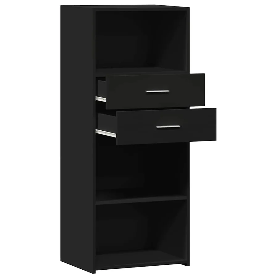 Buffet haut noir 50x42,5x124 cm bois d'ingénierie - 7