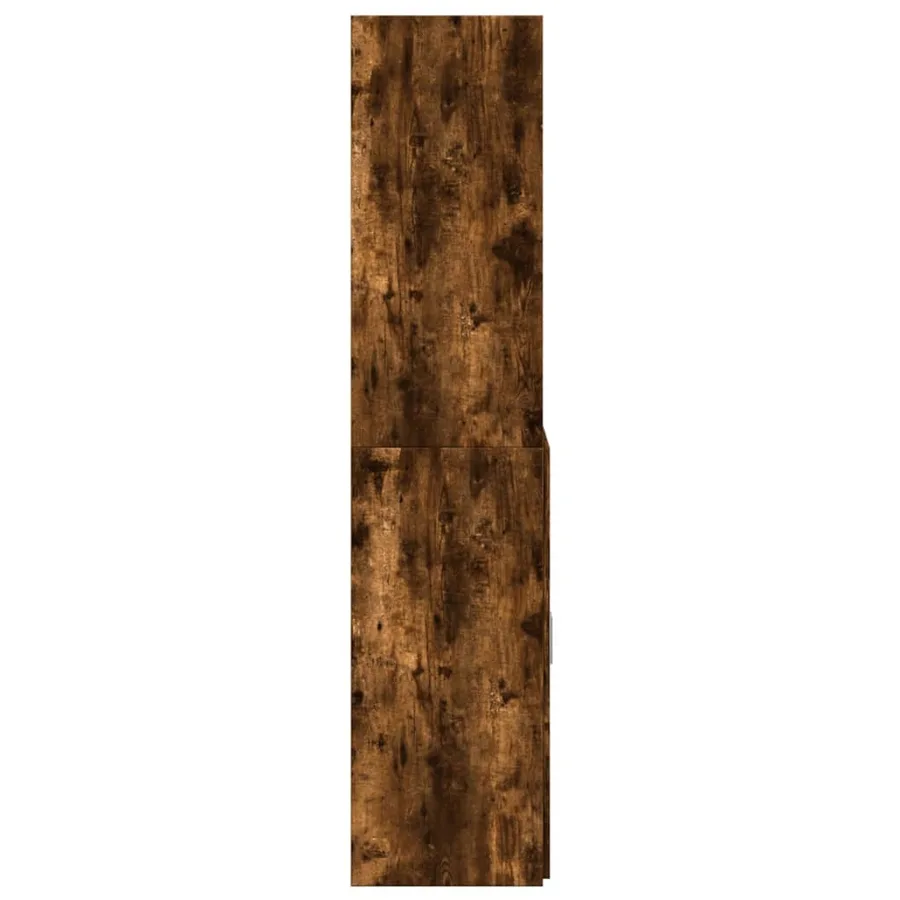 Buffet haut chêne fumé 80x42,5x185 cm bois d'ingénierie - 5