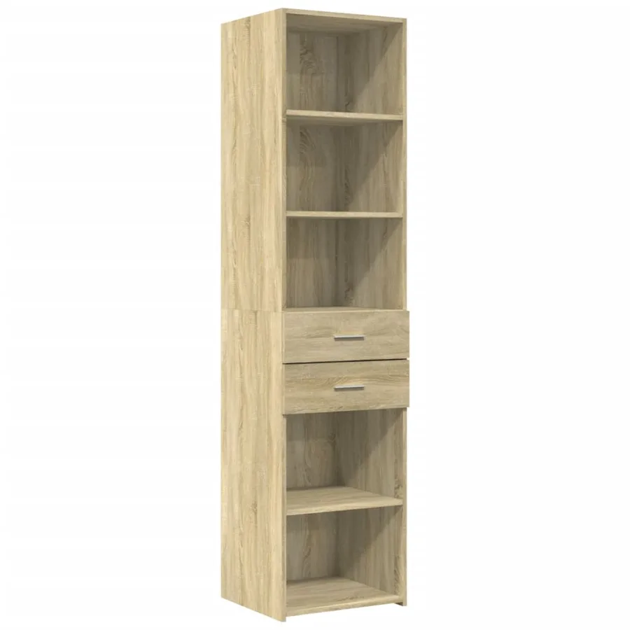 Buffet haut chêne sonoma 45x42,5x185 cm bois d'ingénierie - 2