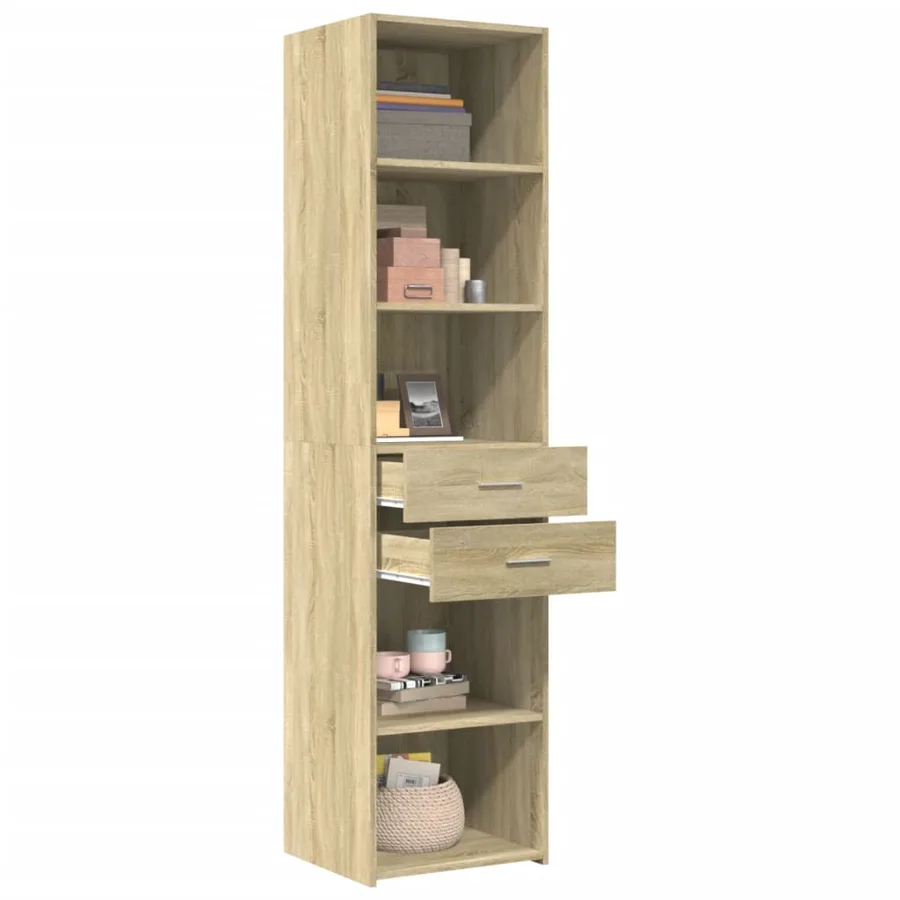 Buffet haut chêne sonoma 45x42,5x185 cm bois d'ingénierie - 3