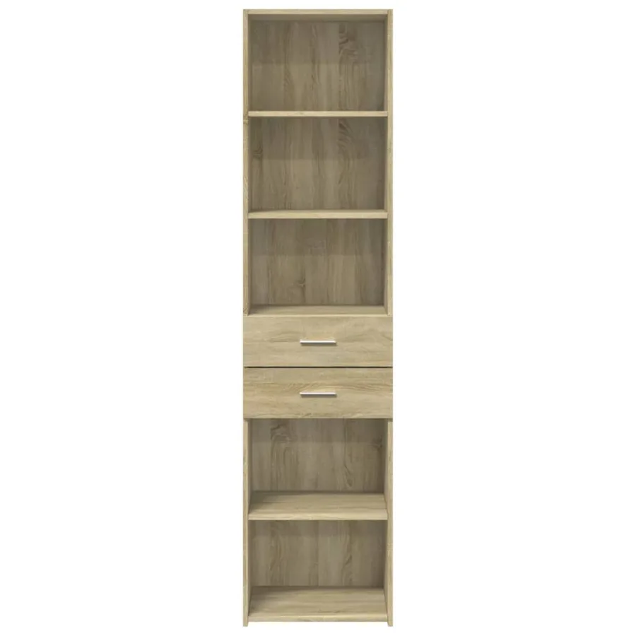Buffet haut chêne sonoma 45x42,5x185 cm bois d'ingénierie - 4