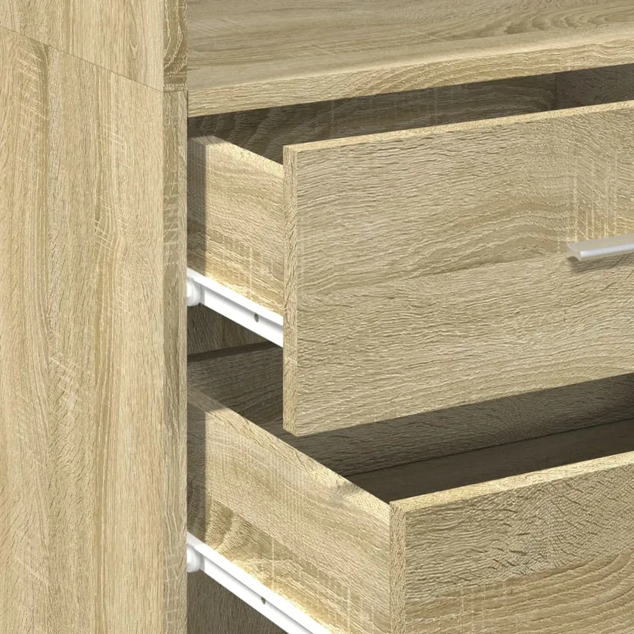 Buffet haut chêne sonoma 45x42,5x185 cm bois d'ingénierie - 7