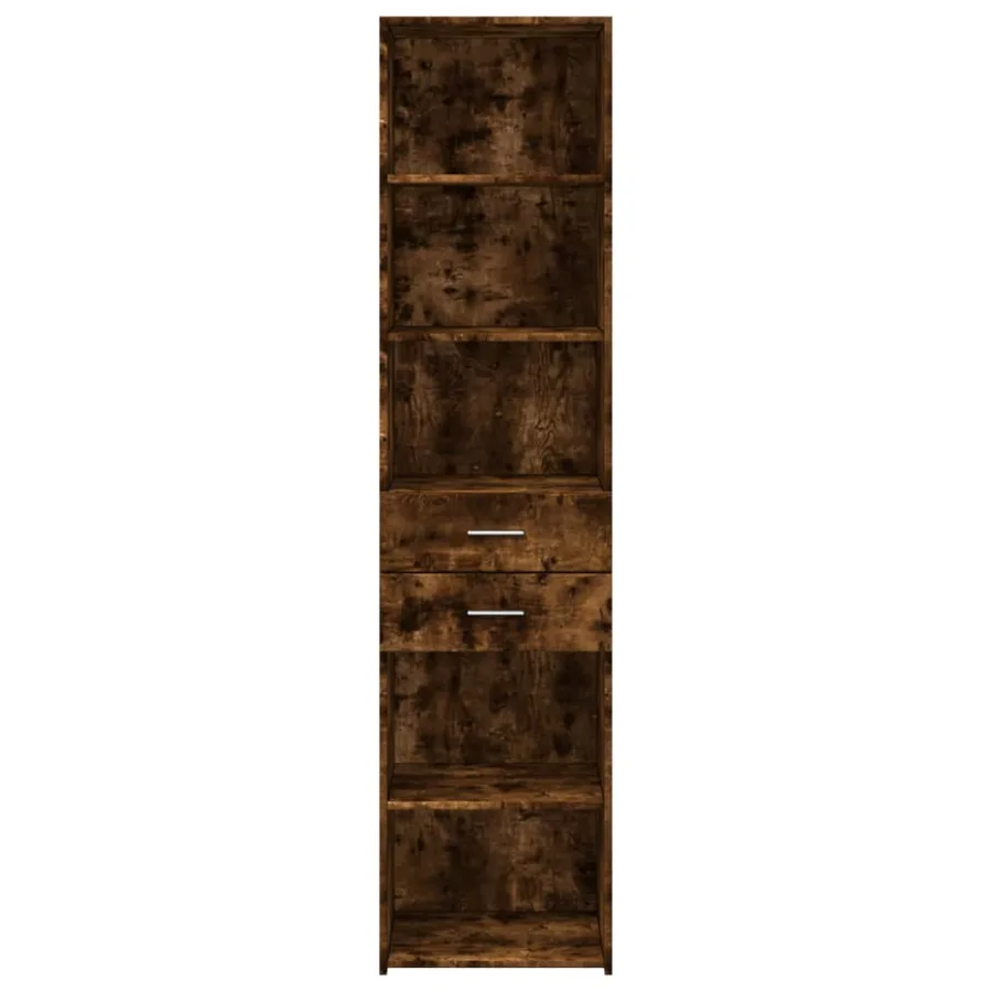 Buffet haut chêne fumé 45x42,5x185 cm bois d'ingénierie - 4