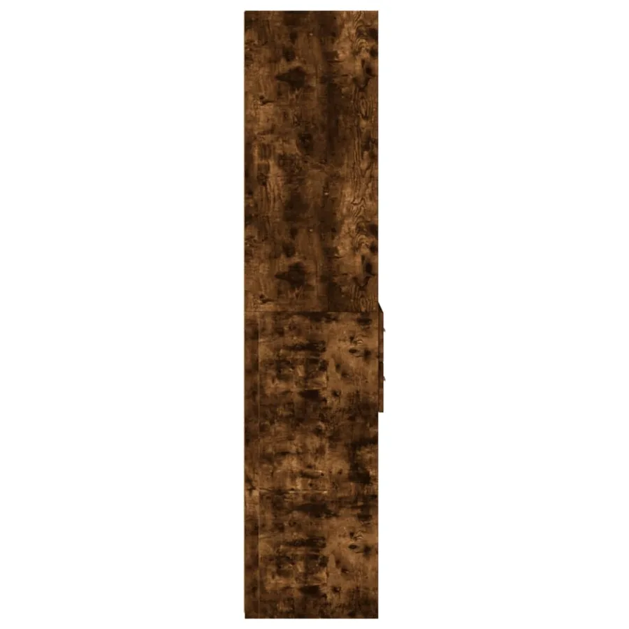 Buffet haut chêne fumé 45x42,5x185 cm bois d'ingénierie - 5