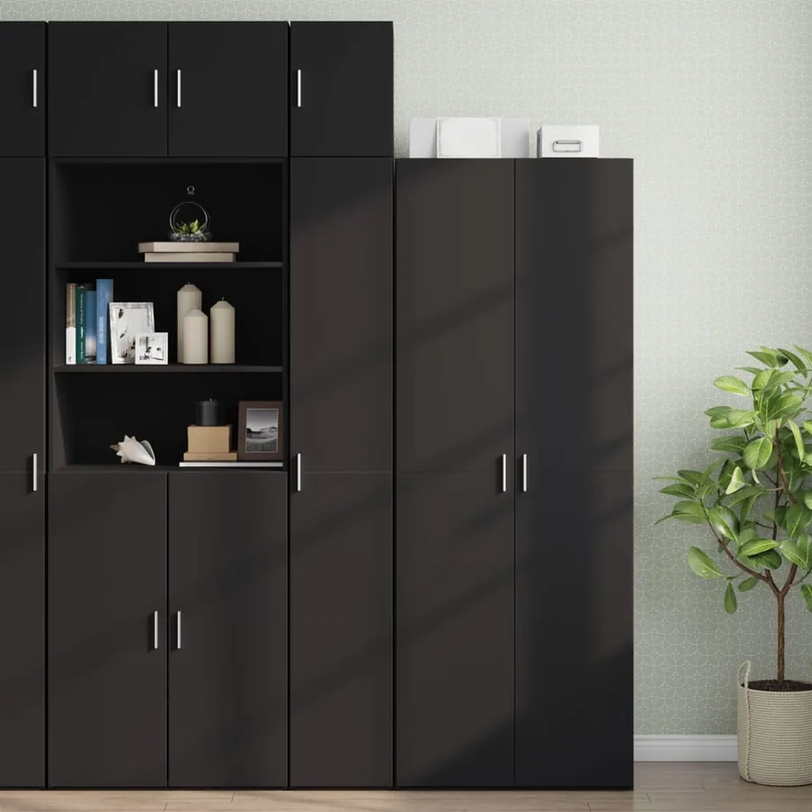 Armoire murale noir 30x42,5x40 cm bois d'ingénierie - 3