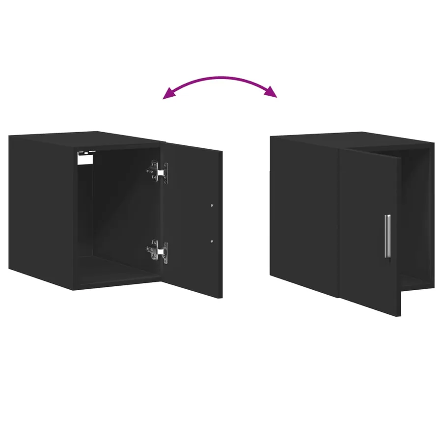 Armoire murale noir 30x42,5x40 cm bois d'ingénierie - 8