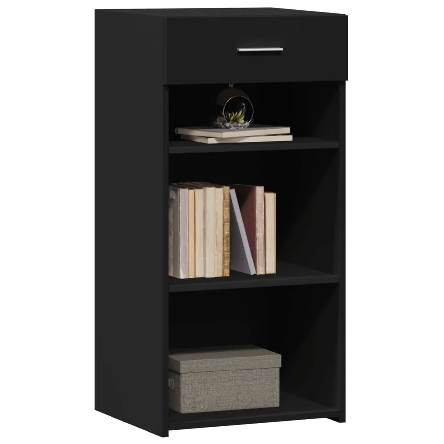 Buffet noir 45x42,5x93 cm bois d'ingénierie - 3