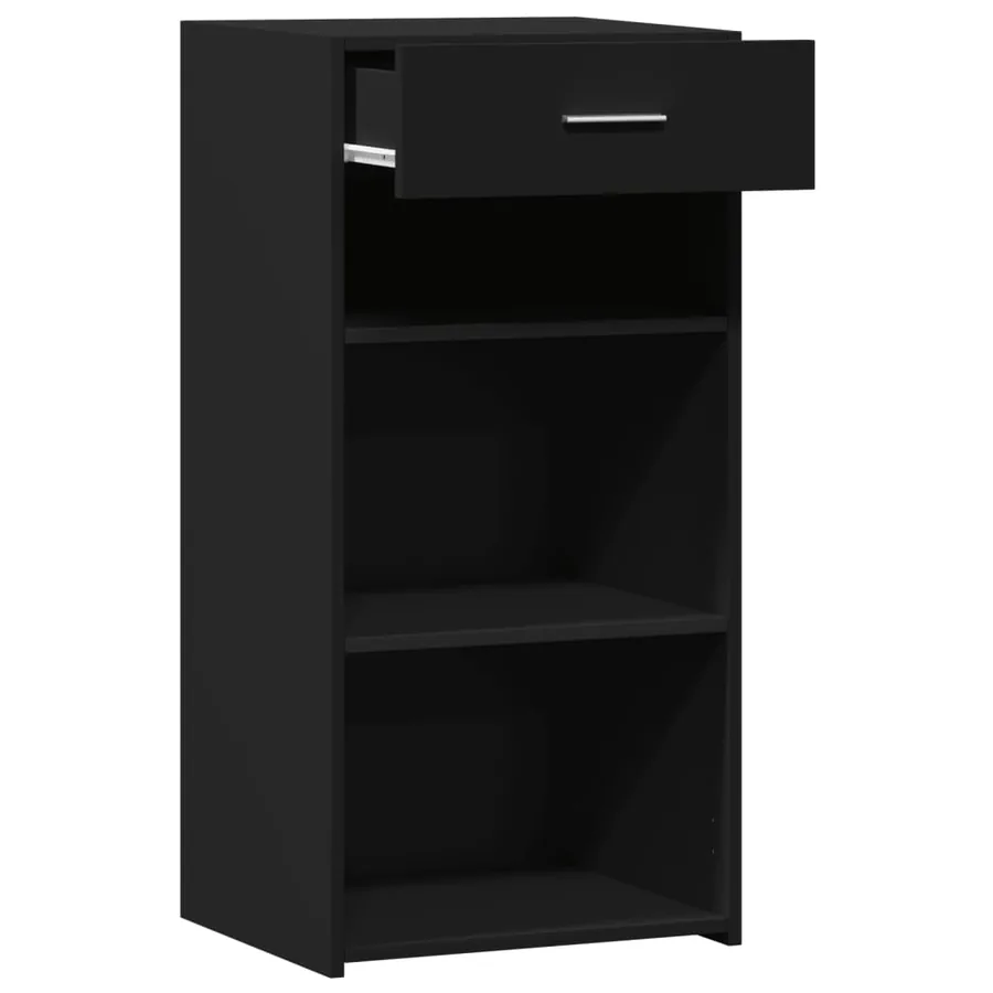 Buffet noir 45x42,5x93 cm bois d'ingénierie - 7
