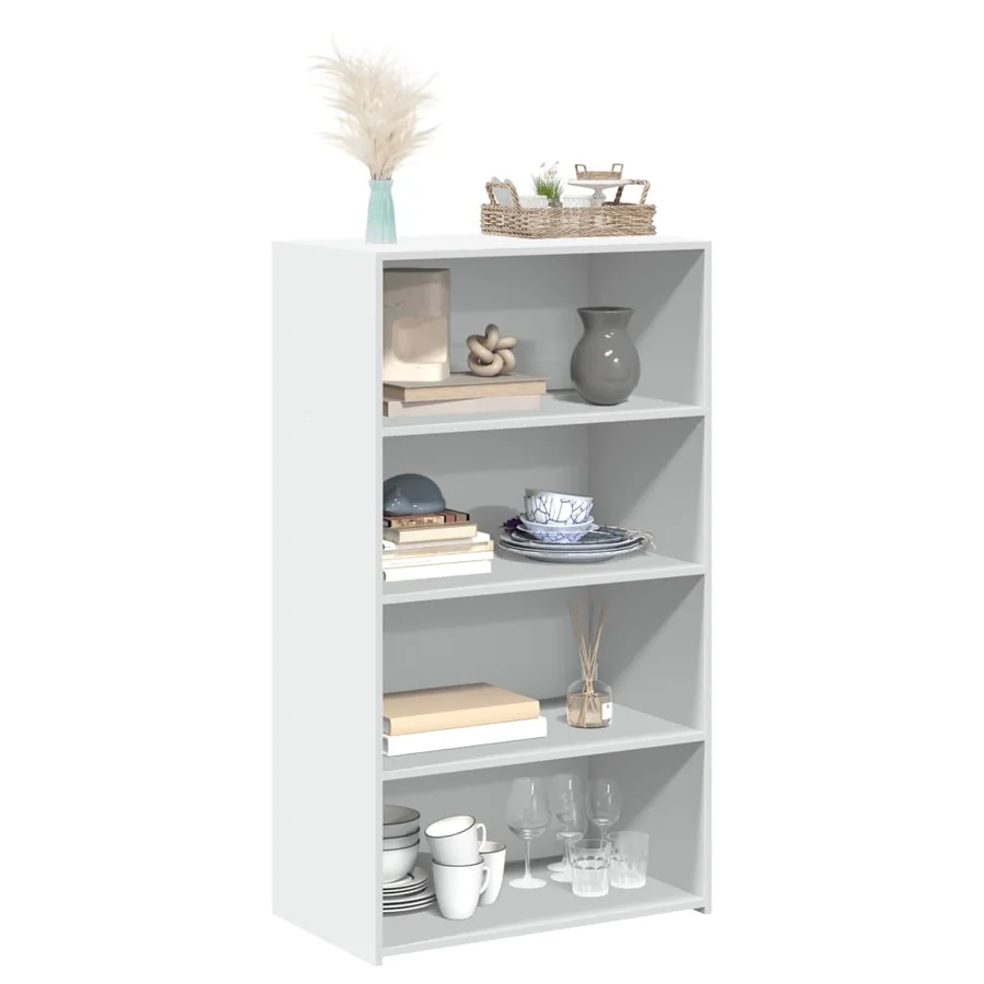 Buffet haut blanc 70x41x124 cm bois d'ingénierie - 3