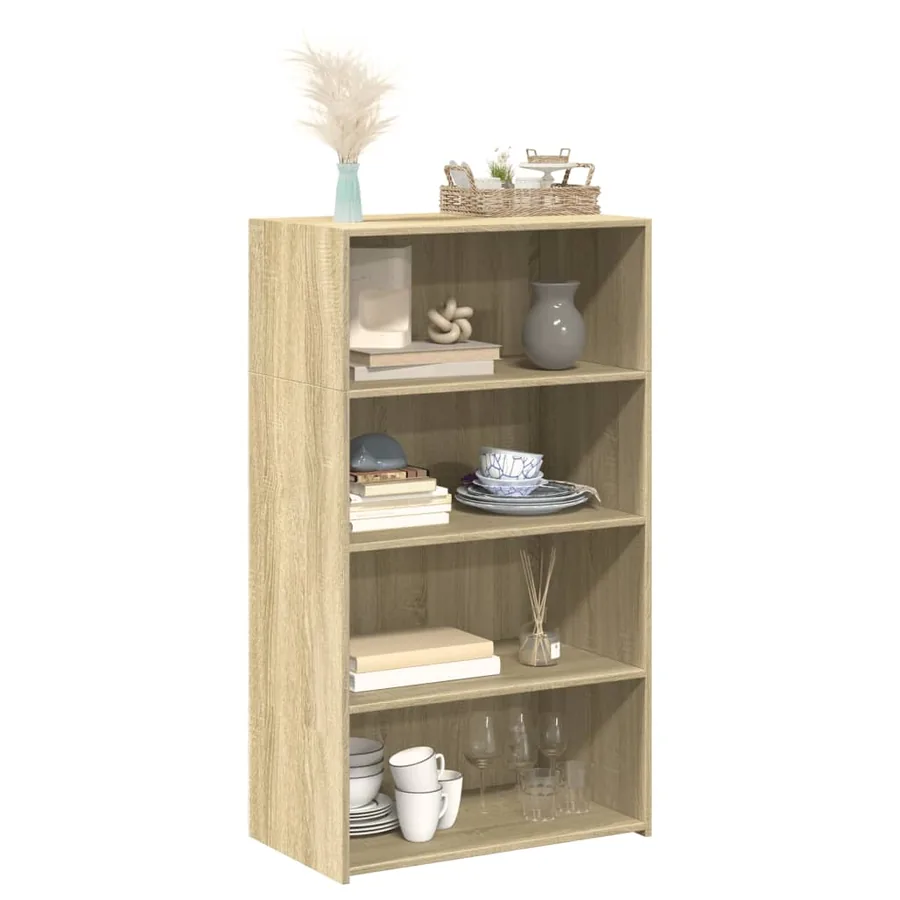 Buffet haut chêne sonoma 70x41x124 cm bois d'ingénierie - 3