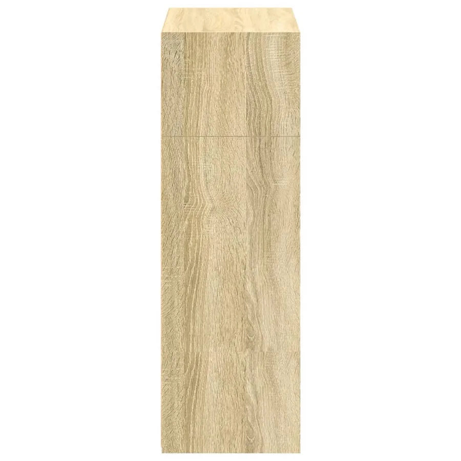 Buffet haut chêne sonoma 70x41x124 cm bois d'ingénierie - 5