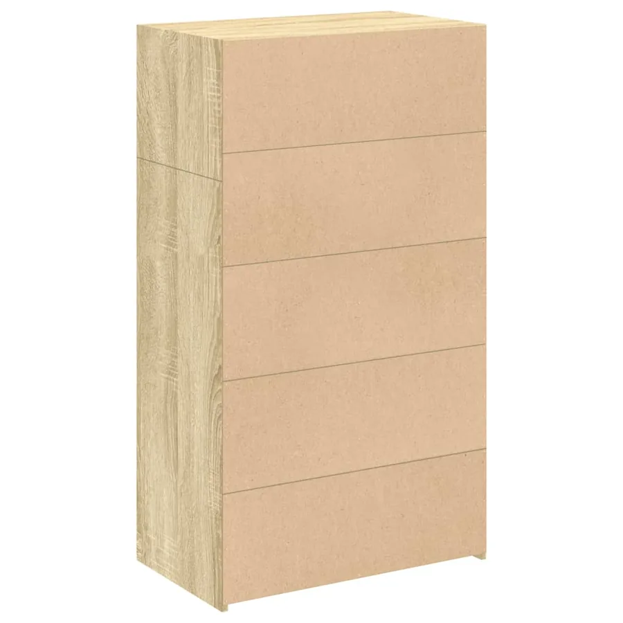 Buffet haut chêne sonoma 70x41x124 cm bois d'ingénierie - 6