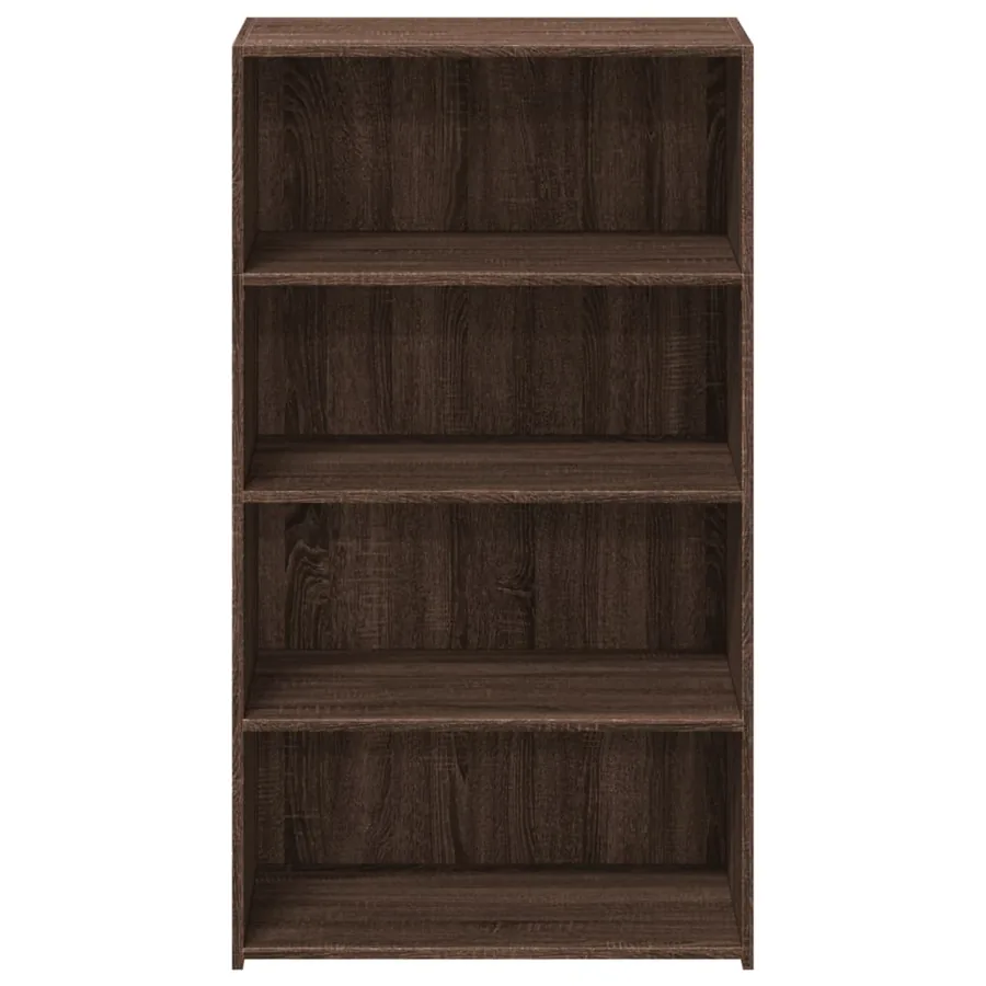 Buffet haut chêne marron 70x41x124 cm bois d'ingénierie - 4