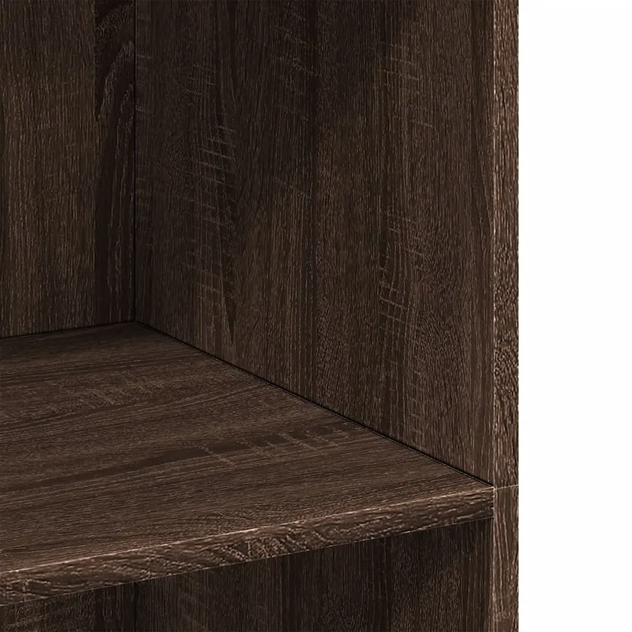 Buffet haut chêne marron 70x41x124 cm bois d'ingénierie - 7