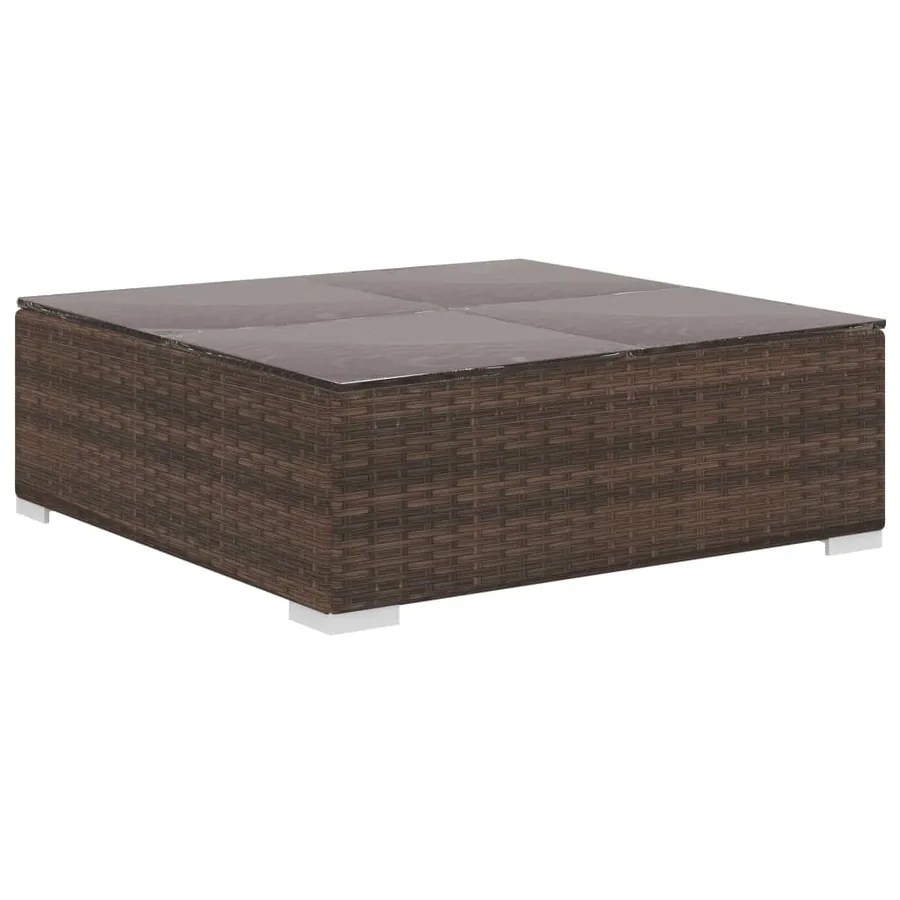 Salon de jardin 8 pcs avec coussins résine tressée marron - 7