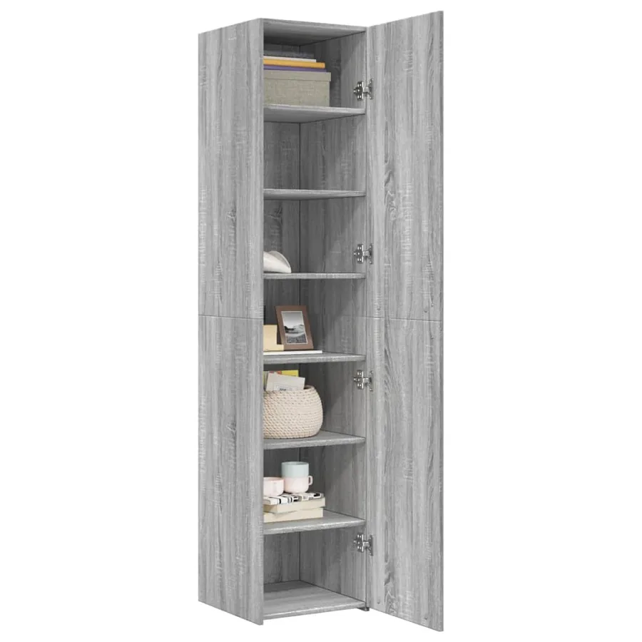 Buffet haut sonoma gris 40x42,5x185 cm bois d'ingénierie - 7