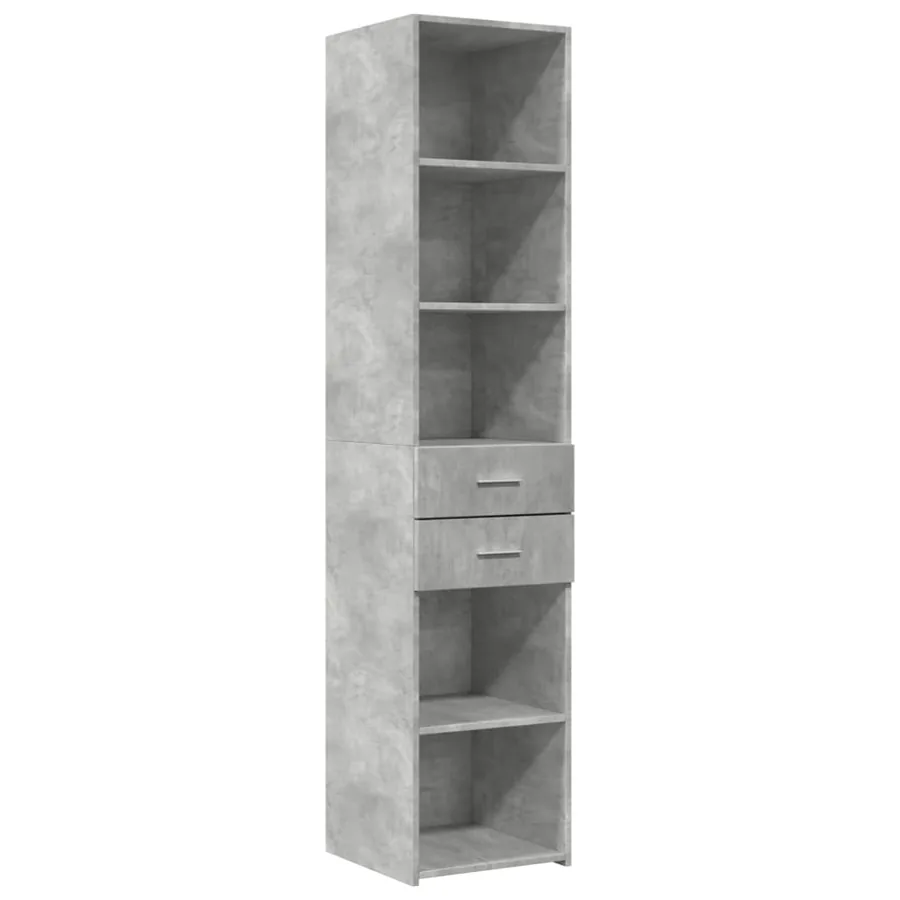 Buffet haut gris béton 40x42,5x185 cm bois d'ingénierie - 2