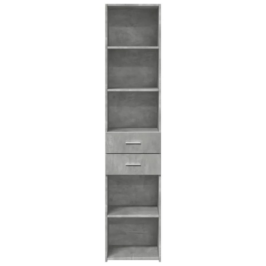 Buffet haut gris béton 40x42,5x185 cm bois d'ingénierie - 4