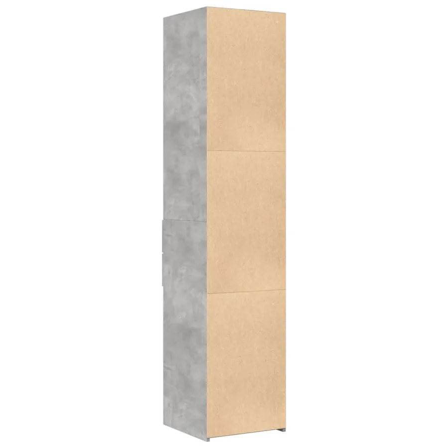 Buffet haut gris béton 40x42,5x185 cm bois d'ingénierie - 6