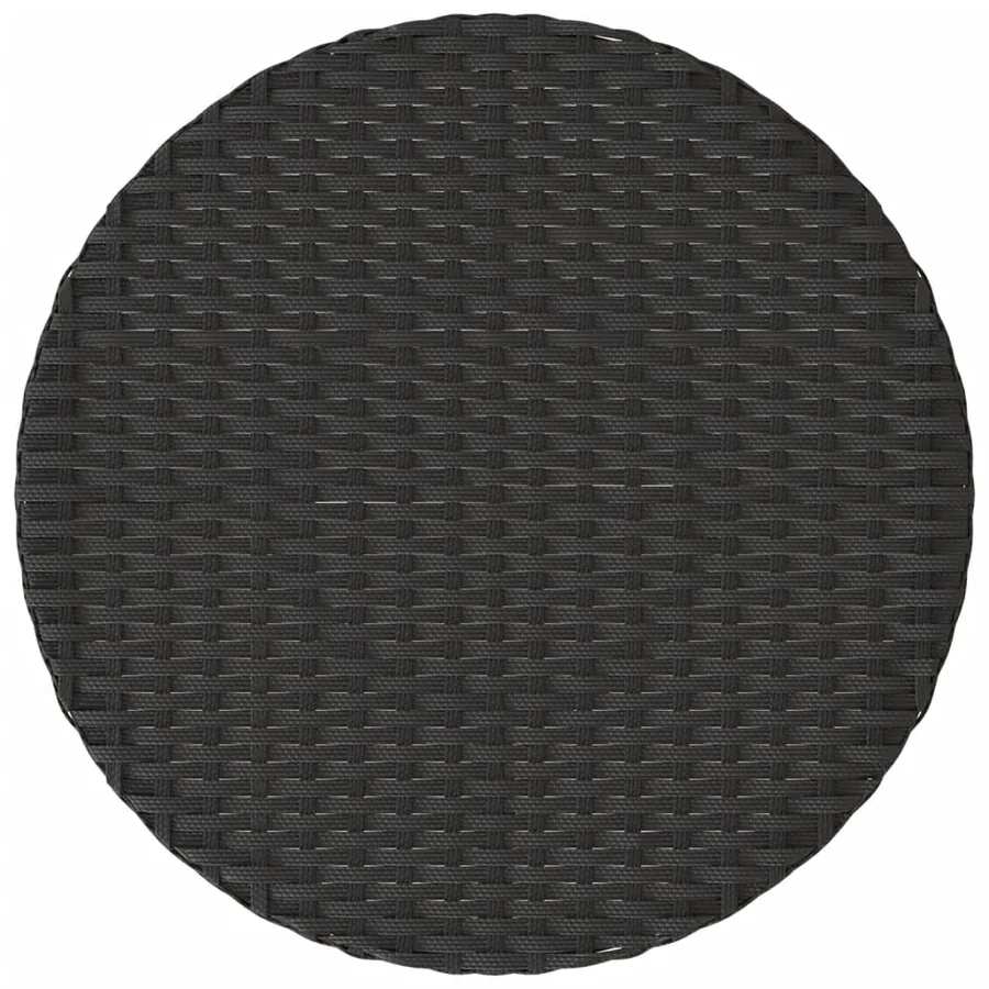 Ensemble de bistro 3 pcs avec coussins noir résine tressée - 10