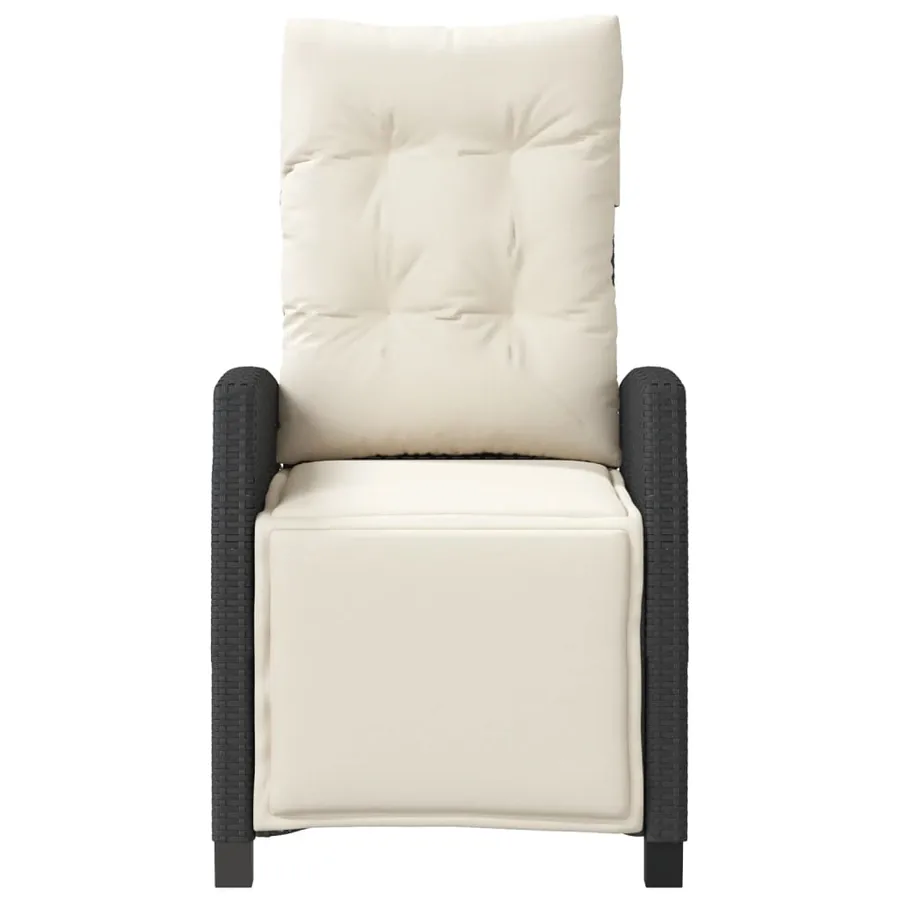 Ensemble de bistro 3 pcs avec coussins noir résine tressée - 5