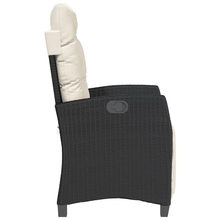 Ensemble de bistro 3 pcs avec coussins noir résine tressée - 6